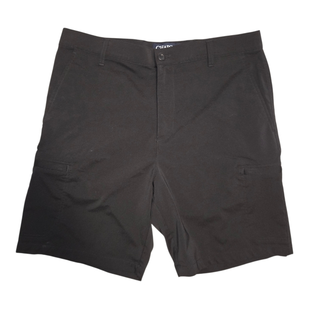 Ralph Lauren Chaps Men's black flat front stretch tech Shorts 34